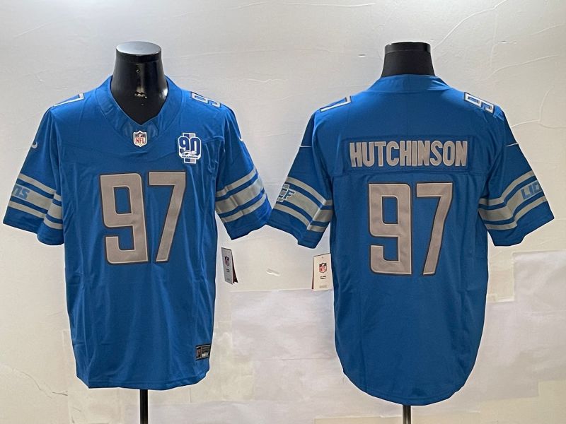 Men Detroit Lions #97 Hutchinson Blue three generations 2024 Nike Limited NFL Jersey style 01022->detroit lions->NFL Jersey